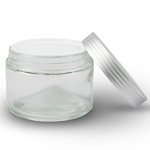 Cancelled - 250ml Clear Round Glass Jar with Ring Grooved Matte Silver Lid & Caska Seal