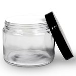 Cancelled - 500ml Clear Round Glass Jar with Black Lid & Caska Seal                                 