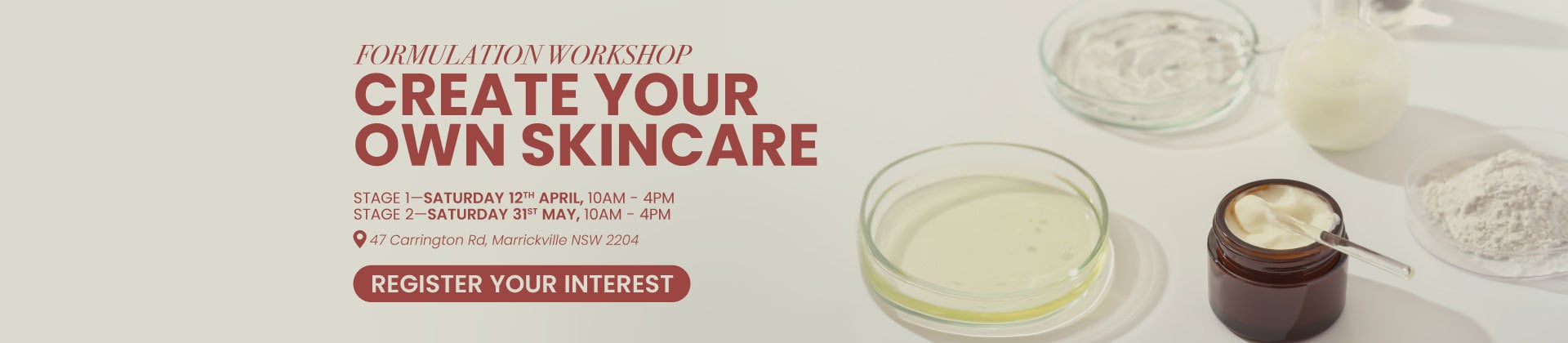 Create your own skincare workshops